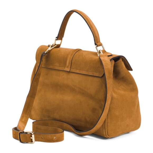 NWT Amerai Cuoio  Genuine Suede Top Handle Satchel - Picture 14 of 14